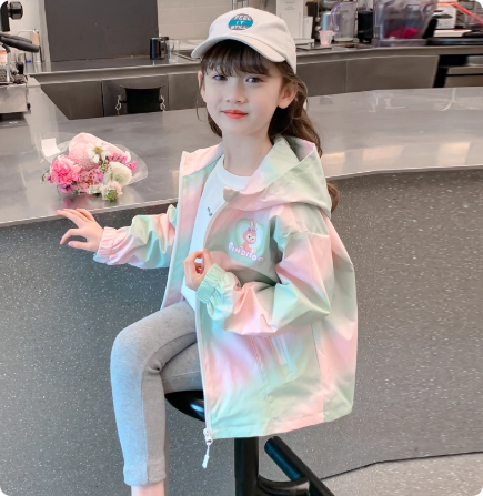 女童秋装外套2025新款儿童洋气女孩秋冬季连帽风衣星黛露加厚棉服