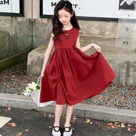 夏季新款儿童背心裙子女大童棉布裙童装公主裙潮