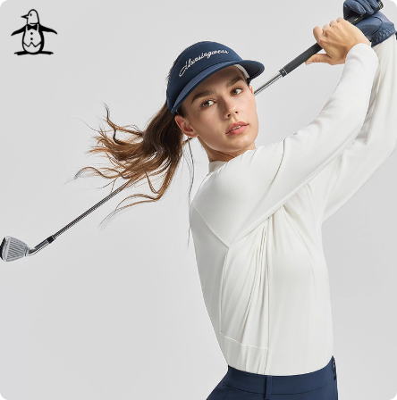 高尔夫秋季女士运动休闲长袖t恤半拉链卫衣