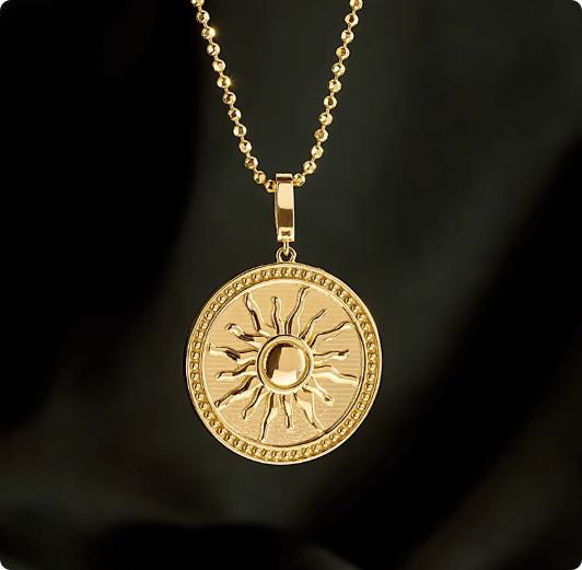 纯14K金项链女太阳守护神生命树发财树吊坠 黄金珠宝首饰 12264